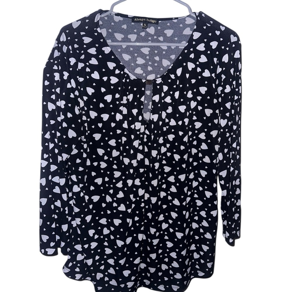 Always Indigo Heart Print